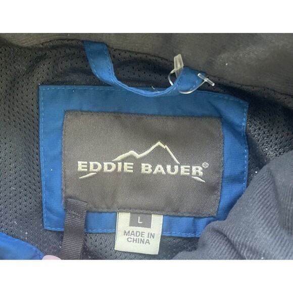Eddie Bauer Jacket Men's Full Zip Hooded Nylon Activewear Large Royal Blue - Picture 2 of 2